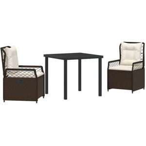 Garden Dining Set 3 pcs Brown Poly Rattan Vidaxl Garden Dining Set 3 pcs Brown Poly Rattan Vidaxl