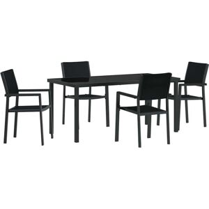 Vidaxl - Garden Dining Set 5 pcs Black Poly rattan Vidaxl - Garden Dining Set 5 pcs Black Poly rattan