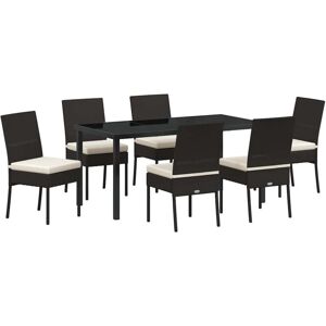 Garden Dining Set 7 pcs Black Poly rattan Vidaxl Garden Dining Set 7 pcs Black Poly rattan Vidaxl