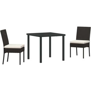 Garden Dining Set 3 pcs Black Poly rattan Vidaxl Garden Dining Set 3 pcs Black Poly rattan Vidaxl