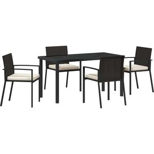 Garden Dining Set 5 pcs Black Poly rattan Vidaxl Garden Dining Set 5 pcs Black Poly rattan Vidaxl