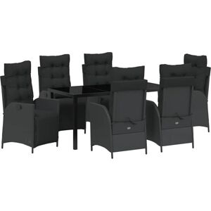 Garden Dining Set 7 pcs Black Poly rattan Vidaxl Garden Dining Set 7 pcs Black Poly rattan Vidaxl