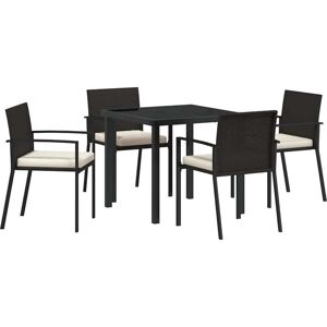 Garden Dining Set 5 pcs Black Poly rattan Vidaxl Garden Dining Set 5 pcs Black Poly rattan Vidaxl