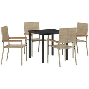 Garden Dining Set 5 pcs Beige Poly rattan Vidaxl Garden Dining Set 5 pcs Beige Poly rattan Vidaxl
