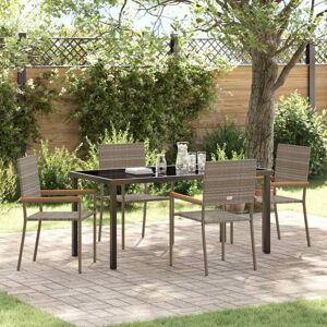 Garden Dining Set 5 pcs Grey Poly rattan Vidaxl Garden Dining Set 5 pcs Grey Poly rattan Vidaxl