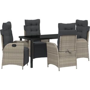 Garden Dining Set 5 pcs Light Grey Poly rattan Vidaxl Garden Dining Set 5 pcs Light Grey Poly rattan Vidaxl