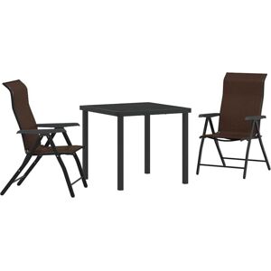 Vidaxl - Garden Dining Set Height-Adjustable 3 pcs Brown Poly rattan Vidaxl - Garden Dining Set Height-Adjustable 3 pcs Brown Poly rattan