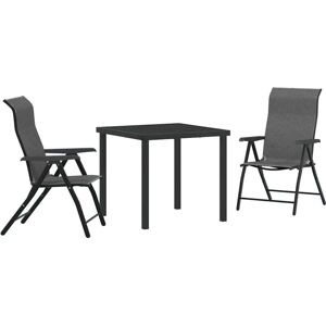 Vidaxl - Garden Dining Set Height-Adjustable 3 pcs Grey Poly rattan Vidaxl - Garden Dining Set Height-Adjustable 3 pcs Grey Poly rattan
