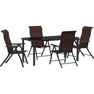 Vidaxl - Garden Dining Set Height-Adjustable 5 pcs Brown Poly rattan Vidaxl - Garden Dining Set Height-Adjustable 5 pcs Brown Poly rattan