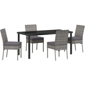 Garden Dining Set 5 pcs Grey Poly rattan Vidaxl Garden Dining Set 5 pcs Grey Poly rattan Vidaxl
