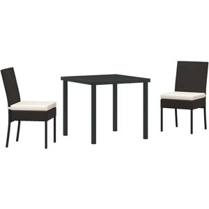 Garden Dining Set 3 pcs Black Poly rattan Vidaxl Garden Dining Set 3 pcs Black Poly rattan Vidaxl