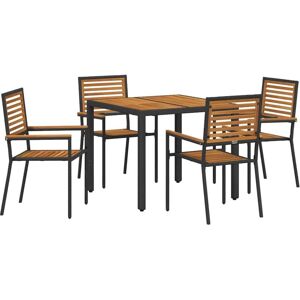 Garden Dining Set 5 pcs Black, Wood 90 x 90 x 75 cm Poly Rattan Vidaxl Garden Dining Set 5 pcs Black, Wood 90 x 90 x 75 cm Poly Rattan Vidaxl