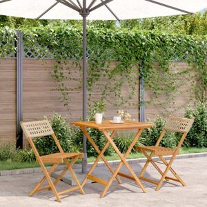 3 Piece Bistro Set Beige Poly Rattan and Solid Wood Vidaxl 3 Piece Bistro Set Beige Poly Rattan and Solid Wood Vidaxl