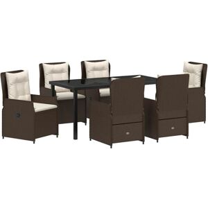 Garden Dining Set 7 pcs Brown Poly Rattan Vidaxl Garden Dining Set 7 pcs Brown Poly Rattan Vidaxl