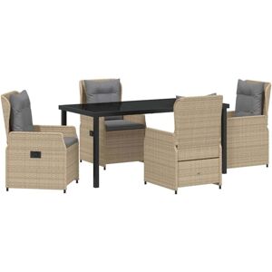 Garden Dining Set 5 pcs Beige Poly Rattan vidaXL Garden Dining Set 5 pcs Beige Poly Rattan vidaXL