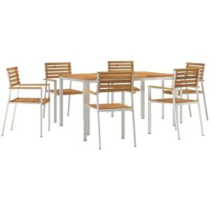 GardenDiningSet 7 pcs Brown SolidAcaciawood vidaXL GardenDiningSet 7 pcs Brown SolidAcaciawood vidaXL