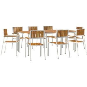 Garden Dining Set 9 pcs Brown Solid acacia wood Vidaxl Garden Dining Set 9 pcs Brown Solid acacia wood Vidaxl