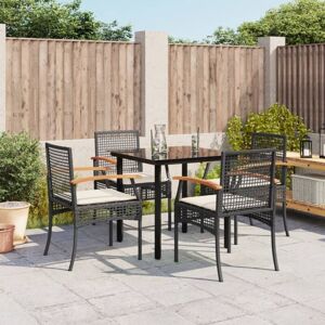 Vidaxl Garden Furniture Set 5 pcs Black Synthetic Rattan Vidaxl Garden Furniture Set 5 pcs Black Synthetic Rattan