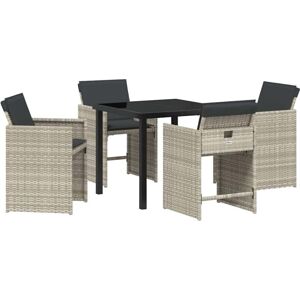 Garden Dining Set 5 pcs Light Grey Poly Rattan Vidaxl Garden Dining Set 5 pcs Light Grey Poly Rattan Vidaxl