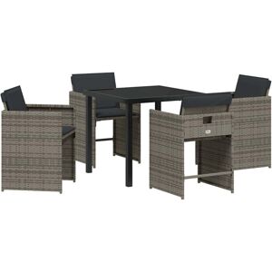 Garden Dining Set 5 pcs Grey Poly Rattan Vidaxl Garden Dining Set 5 pcs Grey Poly Rattan Vidaxl