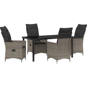 Garden Dining Set with Cushion 5 pcs Grey Poly rattan Vidaxl Garden Dining Set with Cushion 5 pcs Grey Poly rattan Vidaxl