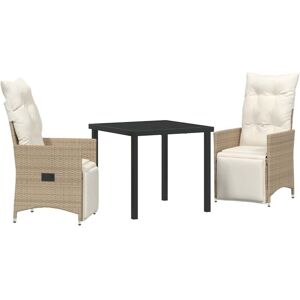 Garden Dining Set with Cushion 3 pcs Beige Poly rattan Vidaxl Garden Dining Set with Cushion 3 pcs Beige Poly rattan Vidaxl