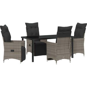 Garden Dining Set with Cushion 5 pcs Grey Poly rattan Vidaxl Garden Dining Set with Cushion 5 pcs Grey Poly rattan Vidaxl