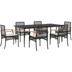 Vidaxl 7-Piece Garden Dining Set with Cushions - Outdoor Furniture Vidaxl 7-Piece Garden Dining Set with Cushions - Outdoor Furniture