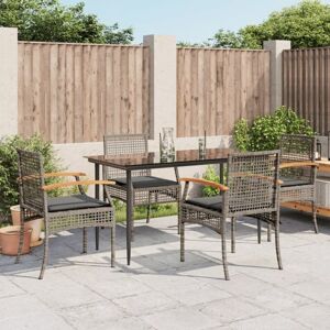 VIDAXL Garden Dining Set 5-Piece with Cushions - Garden Furniture VIDAXL Garden Dining Set 5-Piece with Cushions - Garden Furniture