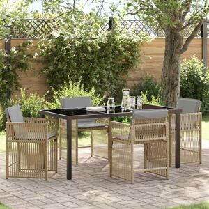 Garden Dining Set 5 pcs Beige Poly Rattan Vidaxl Garden Dining Set 5 pcs Beige Poly Rattan Vidaxl