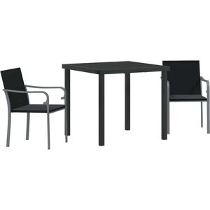 Garden Dining Set 3 pcs Black Poly rattan Vidaxl Garden Dining Set 3 pcs Black Poly rattan Vidaxl
