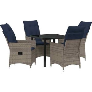 Garden Dining Set 5 pcs Grey Poly Rattan Vidaxl Garden Dining Set 5 pcs Grey Poly Rattan Vidaxl