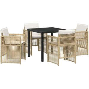 Garden Dining Set 5 pcs Beige Poly rattan Vidaxl Garden Dining Set 5 pcs Beige Poly rattan Vidaxl