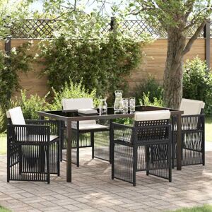 Garden Dining Set 5 pcs Black Poly rattan Vidaxl Garden Dining Set 5 pcs Black Poly rattan Vidaxl