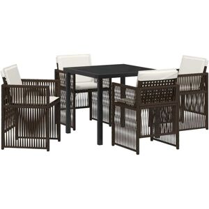 Garden Dining Set 5 pcs Brown Poly rattan Vidaxl Garden Dining Set 5 pcs Brown Poly rattan Vidaxl