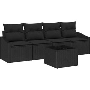Garden Sofa Set with Cushion Manual 5 pcs Black 55 x 55 x 37 cm Vidaxl Garden Sofa Set with Cushion Manual 5 pcs Black 55 x 55 x 37 cm Vidaxl