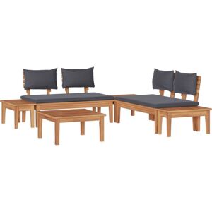 Garden Bench Set with Cushion with Storage 3 pcs Brown and Grey vidaXL Garden Bench Set with Cushion with Storage 3 pcs Brown and Grey vidaXL