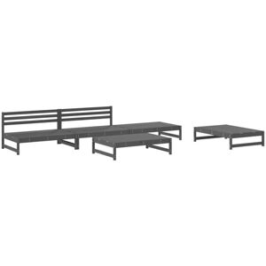 VidaXL Outdoor Furniture Set - 3186601 Modular Garden Lounge 5 Piece Grey VidaXL Outdoor Furniture Set - 3186601 Modular Garden Lounge 5 Piece Grey