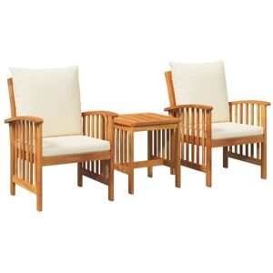 Garden Sofa Set with Cushion 3 pcs Brown Solid acacia wood Vidaxl Garden Sofa Set with Cushion 3 pcs Brown Solid acacia wood Vidaxl