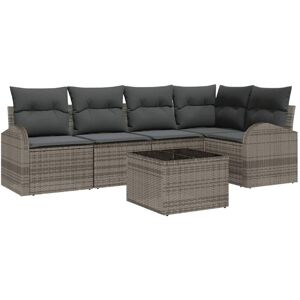 Garden Sofa Set with Cushion 6 pcs Grey Poly rattan Vidaxl Garden Sofa Set with Cushion 6 pcs Grey Poly rattan Vidaxl
