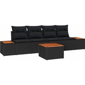 Garden Sofa Set with Cushion 5 pcs Black Poly rattan Vidaxl Garden Sofa Set with Cushion 5 pcs Black Poly rattan Vidaxl