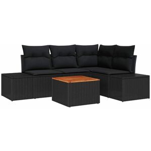 Garden Sofa Set with Cushion 5 pcs Black Poly rattan Vidaxl Garden Sofa Set with Cushion 5 pcs Black Poly rattan Vidaxl