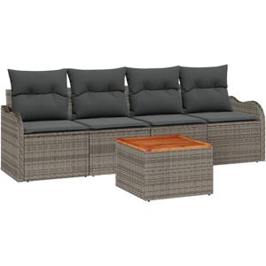 Vidaxl - Garden Sofa Set with Cushion Manual 5 pcs Grey 55 x 55 x 37 cm Vidaxl - Garden Sofa Set with Cushion Manual 5 pcs Grey 55 x 55 x 37 cm