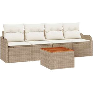Vidaxl - Garden Sofa Set with Cushion 5 pcs Beige, Cream 55 x 55 x 37 cm Vidaxl - Garden Sofa Set with Cushion 5 pcs Beige, Cream 55 x 55 x 37 cm