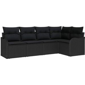 Garden Sofa Set with Cushion 5 pcs Black Poly rattan Vidaxl Garden Sofa Set with Cushion 5 pcs Black Poly rattan Vidaxl