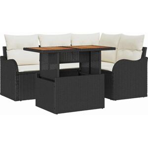 Garden Sofa Set with Storage 5 pcs Black Poly rattan vidaXL Garden Sofa Set with Storage 5 pcs Black Poly rattan vidaXL