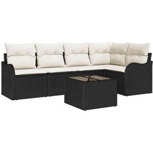 Garden Sofa Set with Cushion 6 pcs Black Poly rattan Vidaxl Garden Sofa Set with Cushion 6 pcs Black Poly rattan Vidaxl
