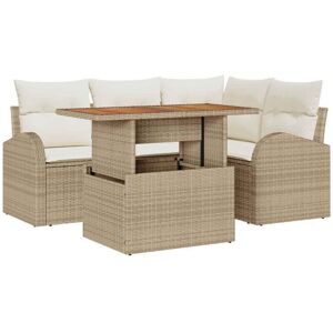 Vidaxl - Garden Sofa Set with Storage 5 pcs Beige Poly rattan Vidaxl - Garden Sofa Set with Storage 5 pcs Beige Poly rattan