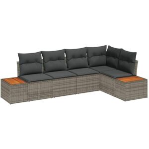 Vidaxl - Garden Sofa Set 5 pcs Grey 264 x 154 x 85 cm Poly rattan Vidaxl - Garden Sofa Set 5 pcs Grey 264 x 154 x 85 cm Poly rattan