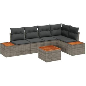 Vidaxl - Garden Sofa Set 6 pcs Grey 264 x 154 x 85 cm Poly rattan Vidaxl - Garden Sofa Set 6 pcs Grey 264 x 154 x 85 cm Poly rattan
